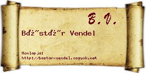 Bástár Vendel névjegykártya
